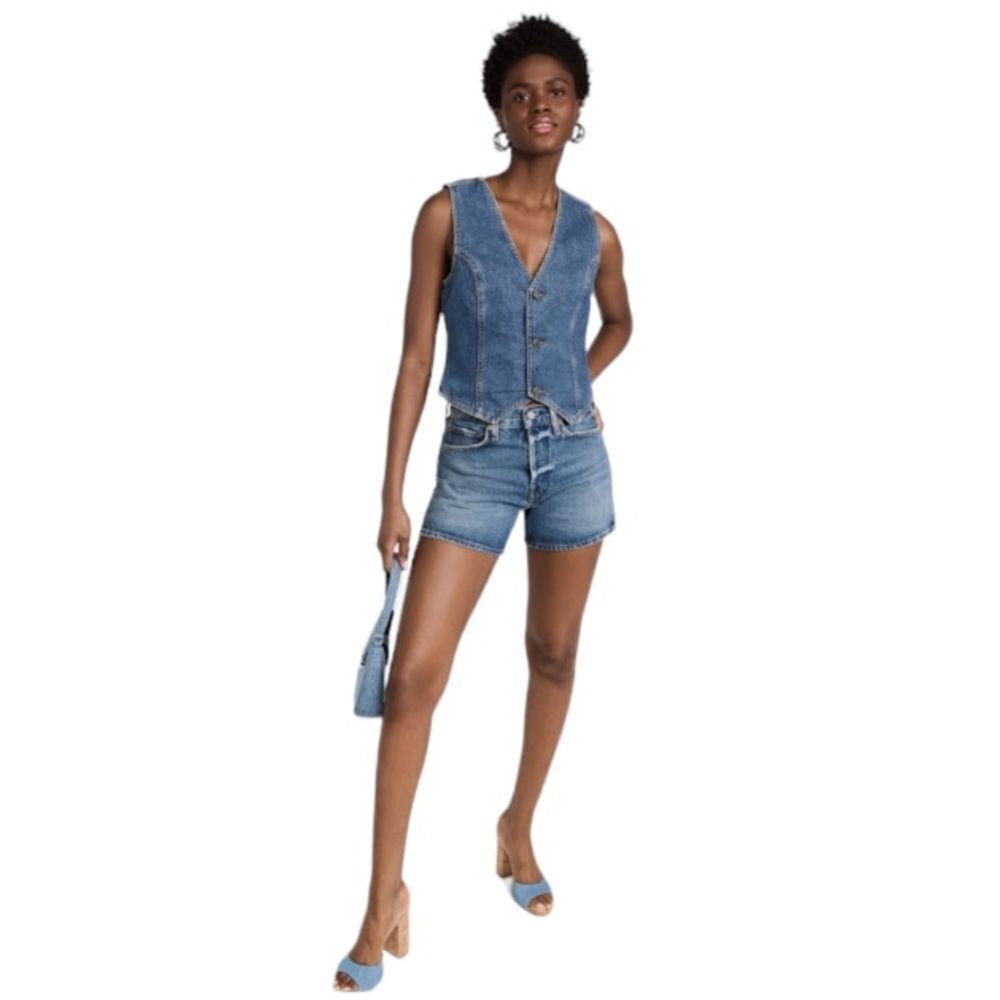 DL1961 Seacliff Denim Vest Color It Oasis Vintage Button Front Size Medium